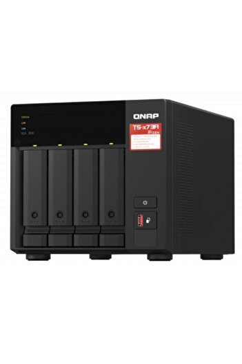Qnap NAS TS-473A-8G, 4 Bay-uri, AMD Ryzen™ Embedded V1500B, 8 GB SO-DIMM DDR4 (Negru)