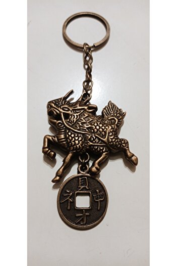 PİRAMİGO Feng Shui Pixiu Dragon Hedging & Luck Money Metal Keychain
