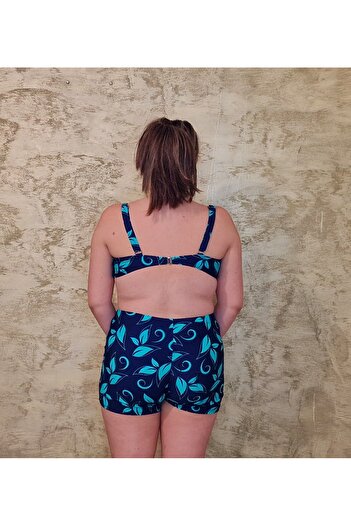 ihaoo Blue print two-piece swimsuit