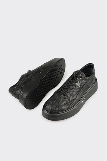 Elle Shoes Siyah Deri Erkek Spor Ayakkabı