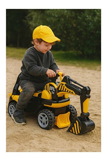 ToyznKidz Pedalsız Bingit Ekskavatör-Sür Kaz Oyna Kepçe (60 kg Taşıma Kapasiteli)