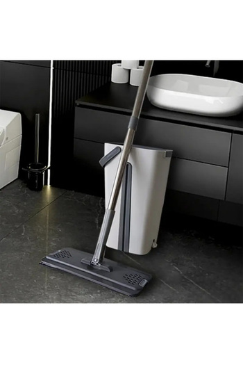 Fumes Flat Floor Cleaning Mop with Bucket – 360° Rotating Head Compact Design Flat Mop for Home & Office