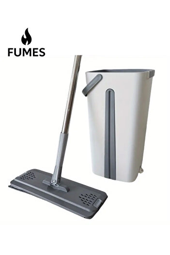 Fumes Flat Floor Cleaning Mop with Bucket – 360° Rotating Head Compact Design Flat Mop for Home & Office