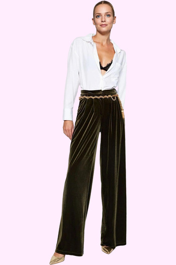 PayBuy Women's Fashion Velvet Wide Leg Long Pants Stylish Night Combinations Daily Use