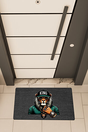 Dormot High Quality Digital Printing Black, Standard King Themed Door Mat