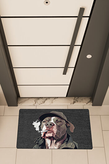 Dormot High Quality Digital Printing Black, Hard Dog Themed Door Mat