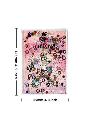 VUKİ Glittery and Watery Covered Patterned Mini Notebook with Colorful Pages