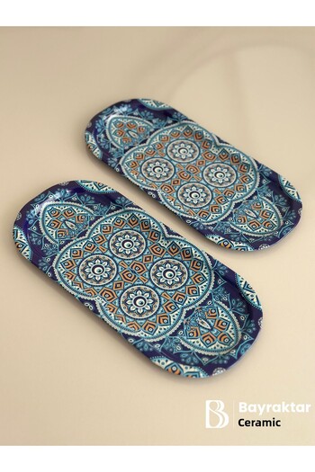 Bayraktar Seramik 2-Pack Evil Eye Tray