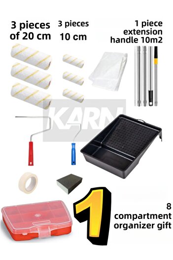 KARN Professional 13 Piece Paint Set |   Roll |   Band |   Cover |   Pan |   Extension Handle |   Sanding |   Painting Team