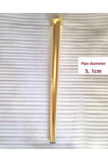 DEMONTEPARK 4 pieces-metal conical feet-table leg-gold color-73.5cm-(ANGLED FEET!))(PIPE DIAMETER 5.1CM)