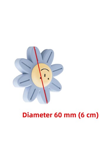Badem10 Culoare albastră Plastic Daisy 5 buc. Mâner ușă dulap dulap camera copiilor Mobilier Mâner sertar bucătărie