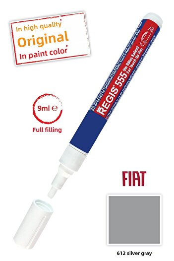 Kementaş Fiat 612 Silver Gray Scratch Remover Auto R.pen Auto Full Cover Retouching Pens