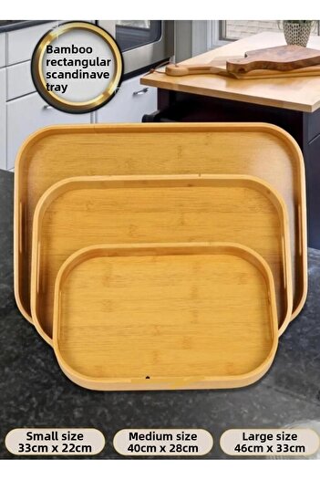 Kapris 3-Piece Rectangular Nordic Bamboo Tray Cap-114