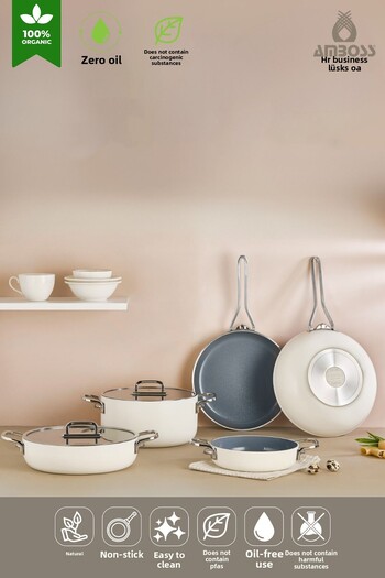 Amboss Sera Nova Mix 7 Piece Ceramic Pot Pan Set – White
