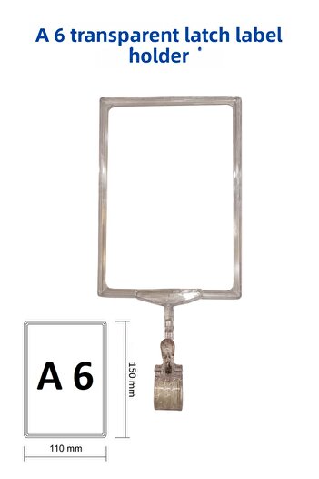 Modern Raf Latch A6 Label Holder Transparent 5 Pack