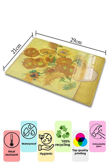 Postifull Cutting Board, New Generation Chopping Board Glass, Art Series, Thick and Tempered Unbreakable Glass, 21*30cm