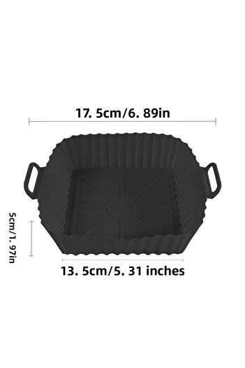 Choice Black-17cm Air Fryer Silicone Liners Pot,Airfryer Basket Cooking Gadgets ,Reusable Baking Tray Non-s
