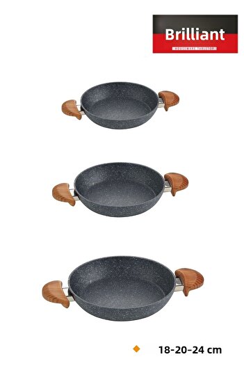 Brillant Alpha Bio Granite 3-Piece Pan Set 18-20-24 cm
