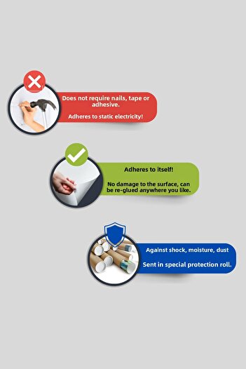 Pi Papers Harta lumii colorată, autoadeziv, static, fără adeziv Hartă Magic Smart Paper