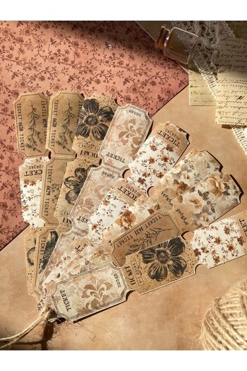 Hume Craft Vintage Ticket Themed Sticker Set /Suitable for Bullet Journal / Agenda / Scrapbooking