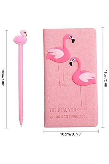 BLA GROUP Cute Notebook Flamingo Cute Shiny Figured Notebook Memory Book Unlined
