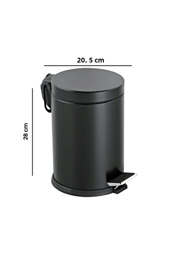 ASPARTAM Bath Pedal Bin - Black - 5 Lt