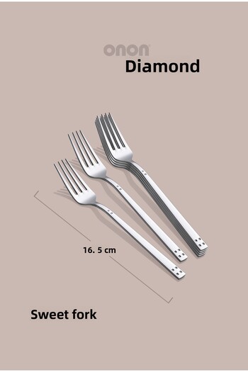 on-on 18/10 Diamond Sweet 6-Piece Fork