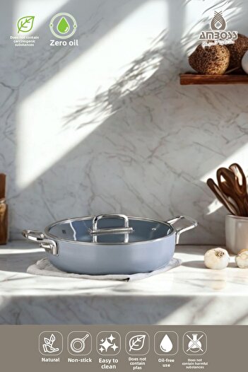 Amboss Sera Nova Ceramic Fireproof Non-Stick Flat Pot 28 cm – Gray