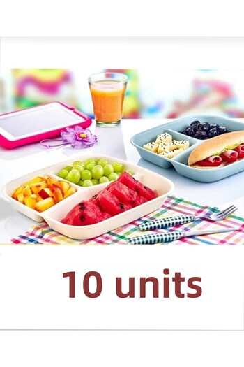 ÖZCAN TİCARET PAZARLAMA Reis 10 Pieces Breakfast Plate - 3 Compartment Plate