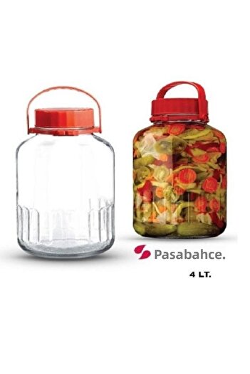 Paşabahçe 80006 Red Jar with Lid 4 Lt