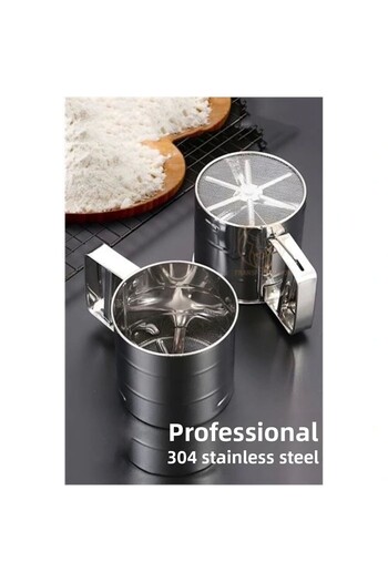 shopwave Flour Sieve Starch Cocoa Flour Dispenser Sieve 304 Stainless Steel