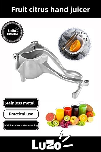 LuZo Premium Series Durable Sturdy Stainless Metal Body Fruit Citrus Hand Juicer