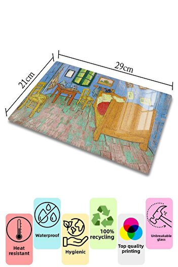 Postifull Cutting Board, New Generation Chopping Board Glass, Art Series, Thick and Tempered Unbreakable Glass, 21*30cm