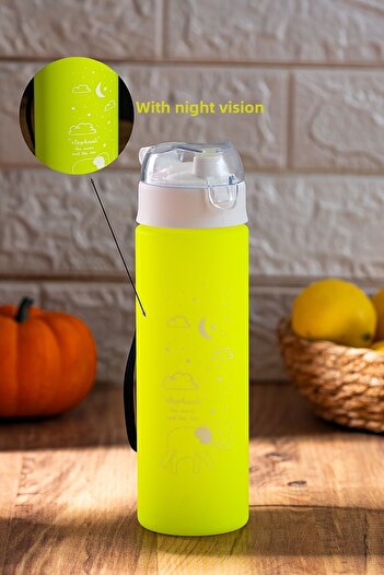 Porsima 700.080 Water Bottle Night Vision Colorful Highlighter Water Bottle Neon Pattern Water Bottle 500 ml