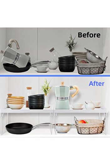 Dorcia Home 2 Pieces Durable a Quality In-cabinet Shelf - Cup Organizer