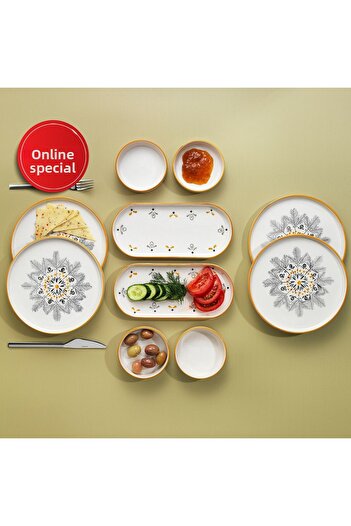 Schafer Sunny 4-Person Breakfast Set - 10 Pieces, Coffee Color