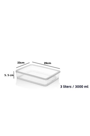 DOVİHOME 3 Pieces Vacuum Sealed Storage Container Set 3000ml |   Transparent |   Refrigerator Organizer