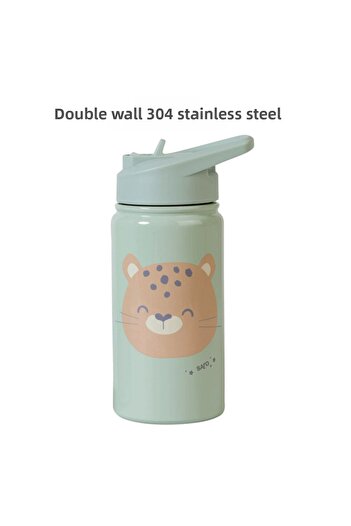 saro Beige 500ml Stainless Steel Flask with Straw/Drinker/Thermos