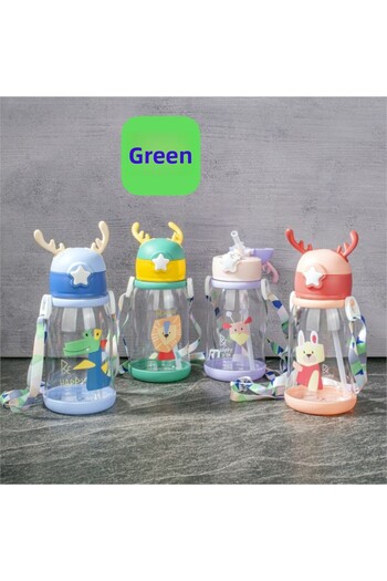 SEYFİKİRTASİYE 600 ML POLYCARBON DEER FLASKET WITH PIPET AUTOMATIC LID 20 CM LENGTH