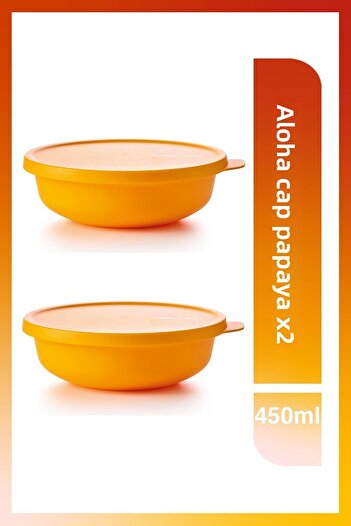 Tupperware Aloha Papaya Food Preparation and Storage Container Set of 2