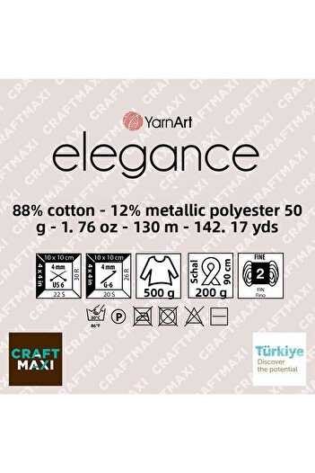 Yarnart Elegance - Glitter Hand Knitting Thread Grey-blue-103