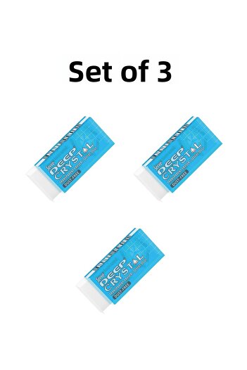 Serve Deep Crystal Transparent Eraser 3 Pack