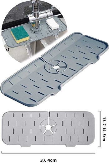 TRUSTMODA Hygienic Faucet Mat Multifunctional Sponge Holder Water Catcher Mat