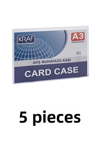KRAF 5 Pieces Poster Enclosure Container A3 Card Case