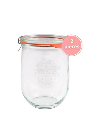 Weck 1062 ml Tulip Glass Storage Jar 2 Pieces Wcktop