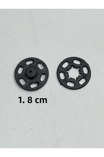 karantuhafiye Plastic Snaps / Black / 1.8 cm / Set of 6