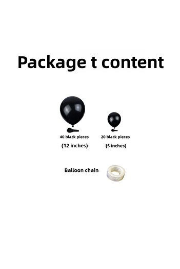 Organizasyon Pazarı Pastel Black Balloon Set - Chain of 60