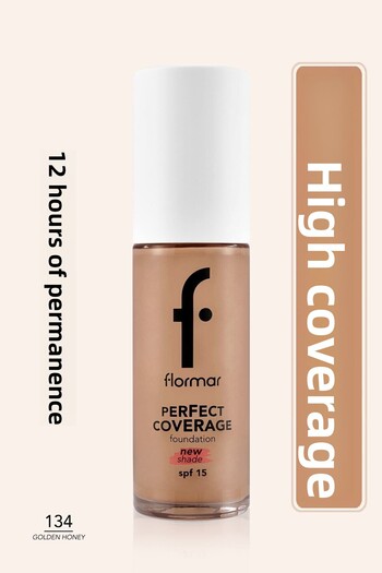 Flormar Perfect Coverage Yoğun Kapatıcı Su Bazlı Fondöten (Sıcak Alt Ton) -134 Golden Honey -8682536070614