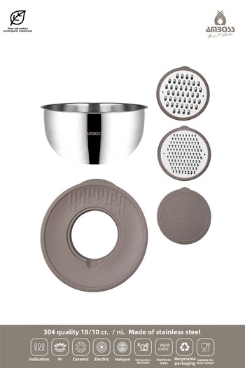 Amboss Satin 5 Piece Bowl Set Gray Sat-8514