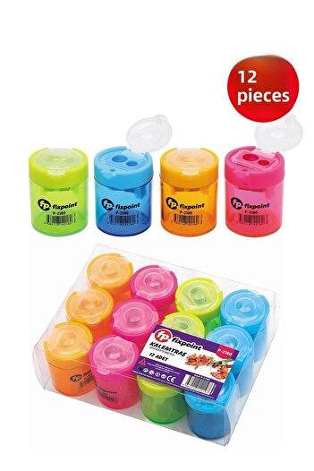 FixPoint 12 Round Pencil Sharpeners 2 Pack Fixpoint P-2180